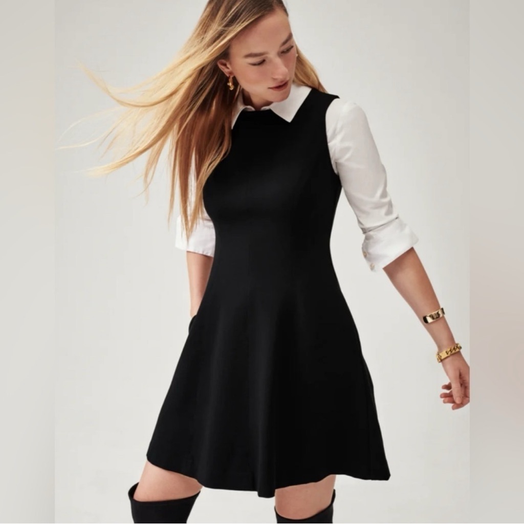 Spanx The Perfect Fit & Flare Dress In Classic Black Xl